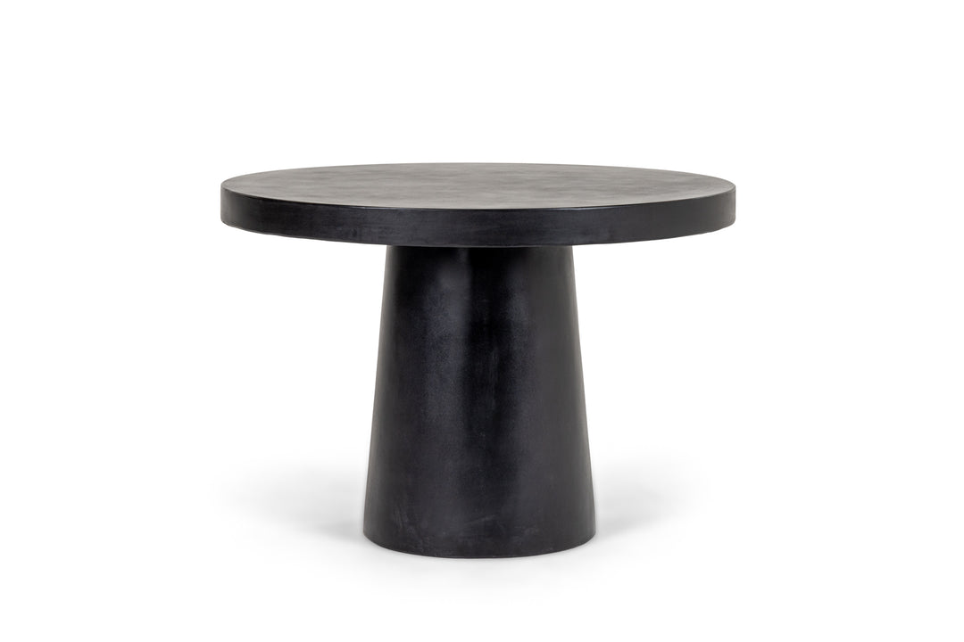 Desoto  Modern Black Concrete Round Dining Table