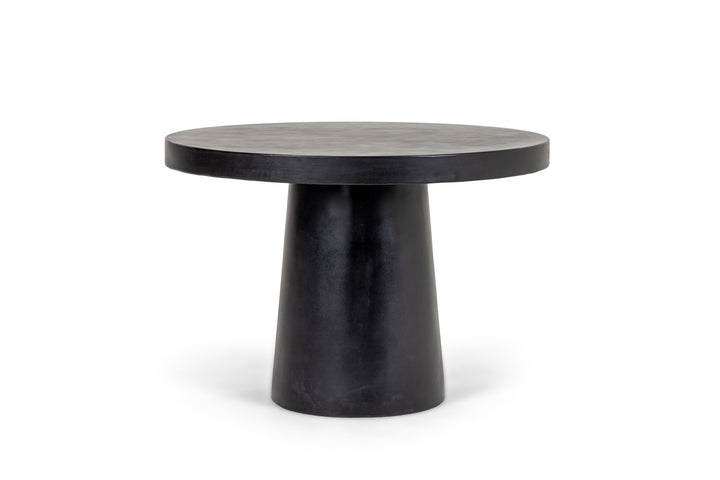 Desoto  Modern Black Concrete Round Dining Table