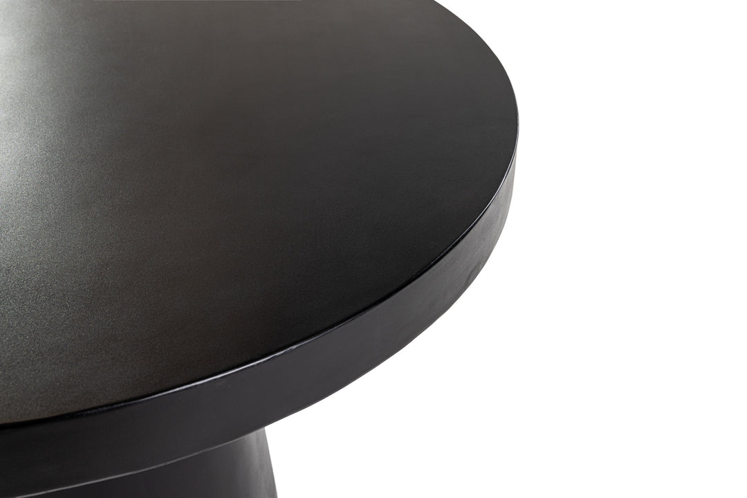 Desoto  Modern Black Concrete Round Dining Table