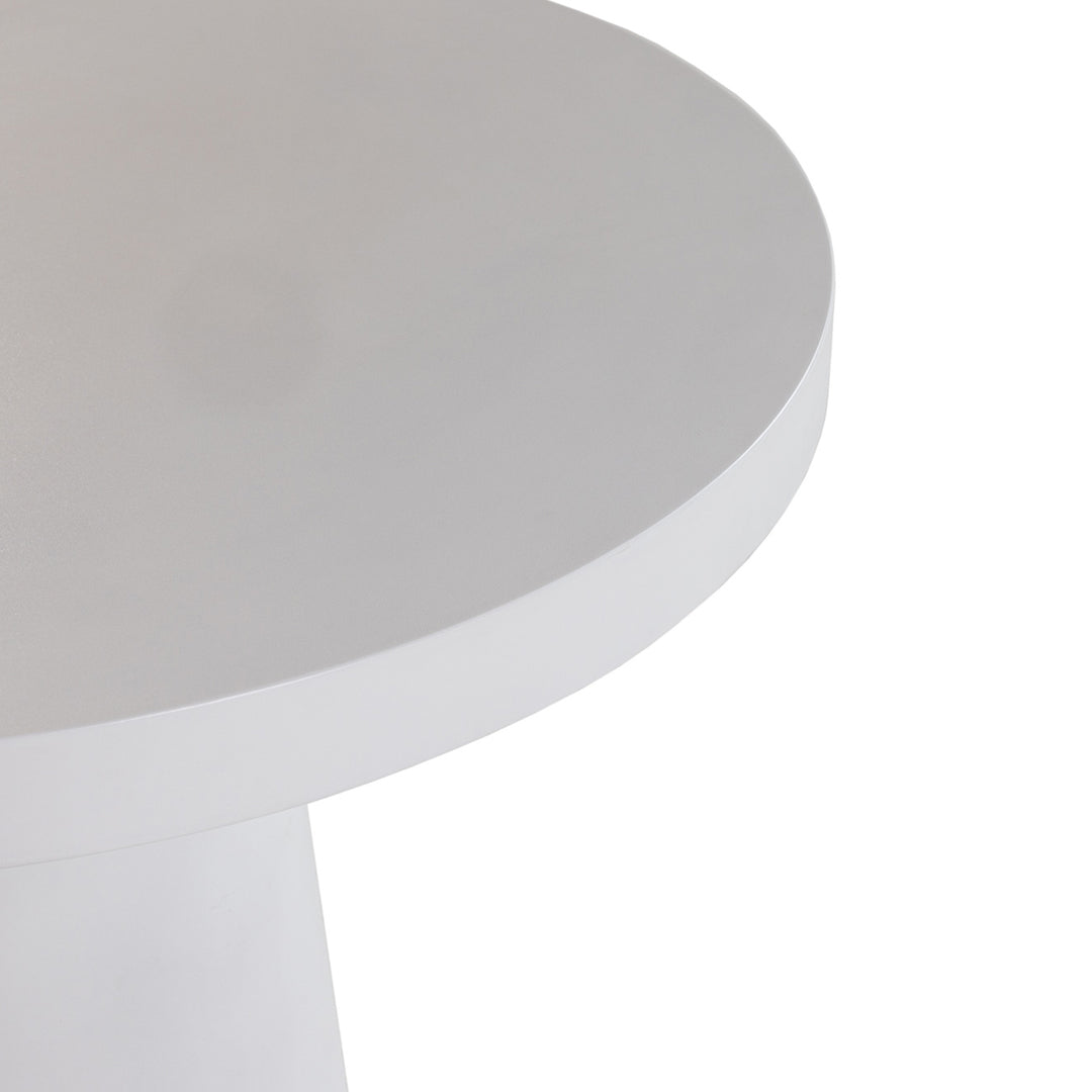 Desoto - Modern White Concrete Round Dining Table