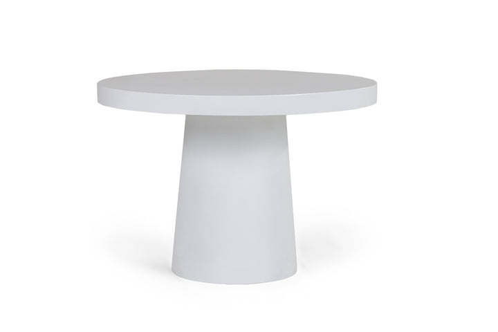 Desoto  Modern White Concrete Round Dining Table