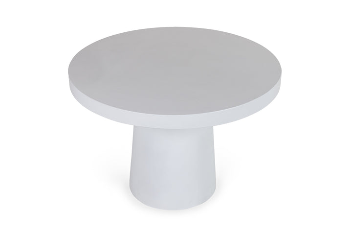 Desoto  Modern White Concrete Round Dining Table