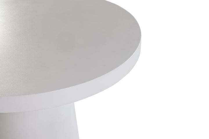 Desoto  Modern White Concrete Round Dining Table