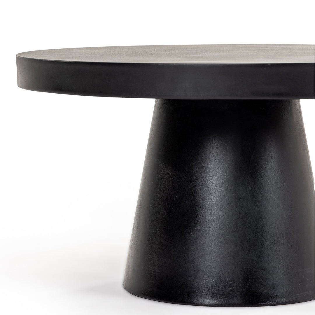 Desoto - Modern Black Concrete Round Coffee Table