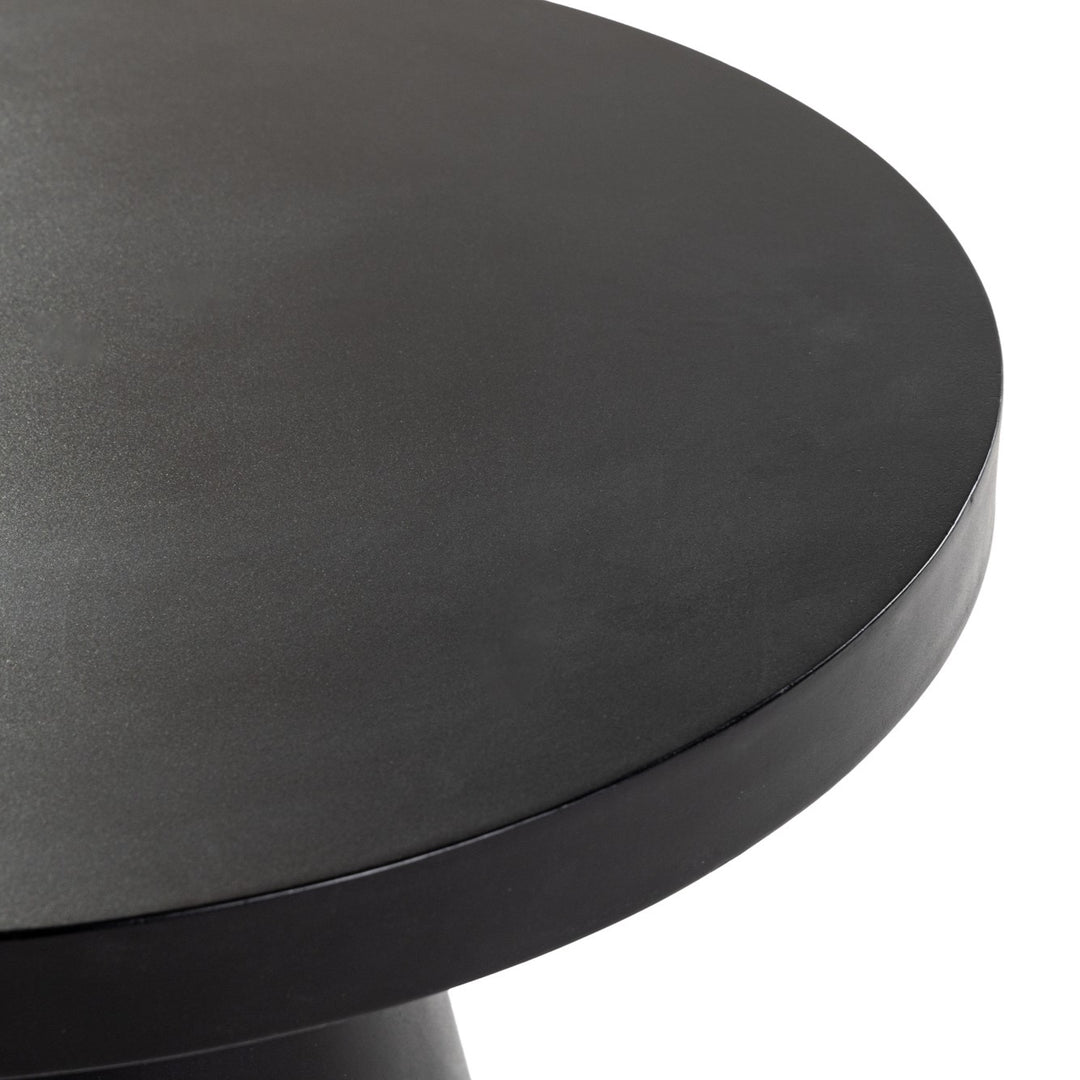 Desoto - Modern Black Concrete Round Coffee Table