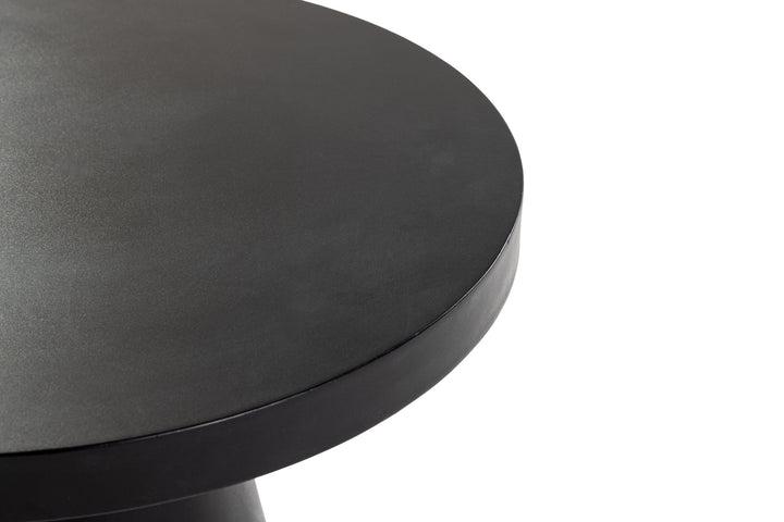 Desoto  Modern Black Concrete Round Coffee Table