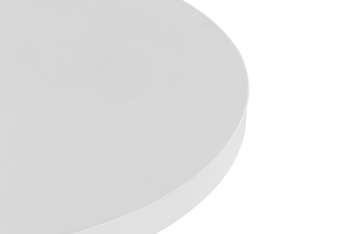 Desoto  Modern White Concrete Round Coffee Table