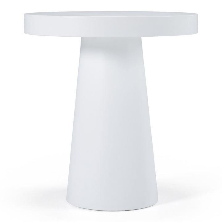 Desoto - Modern White Concrete Round End Table