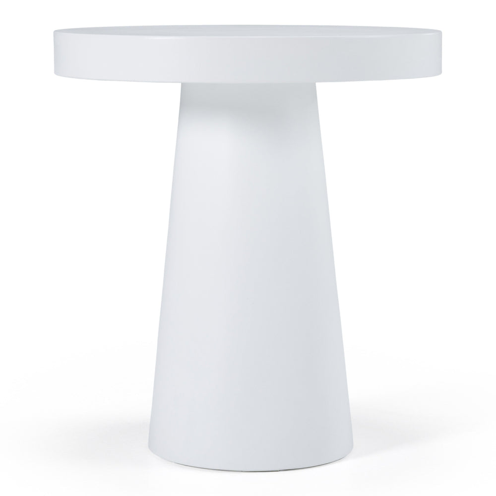 Desoto - Modern White Concrete Round End Table