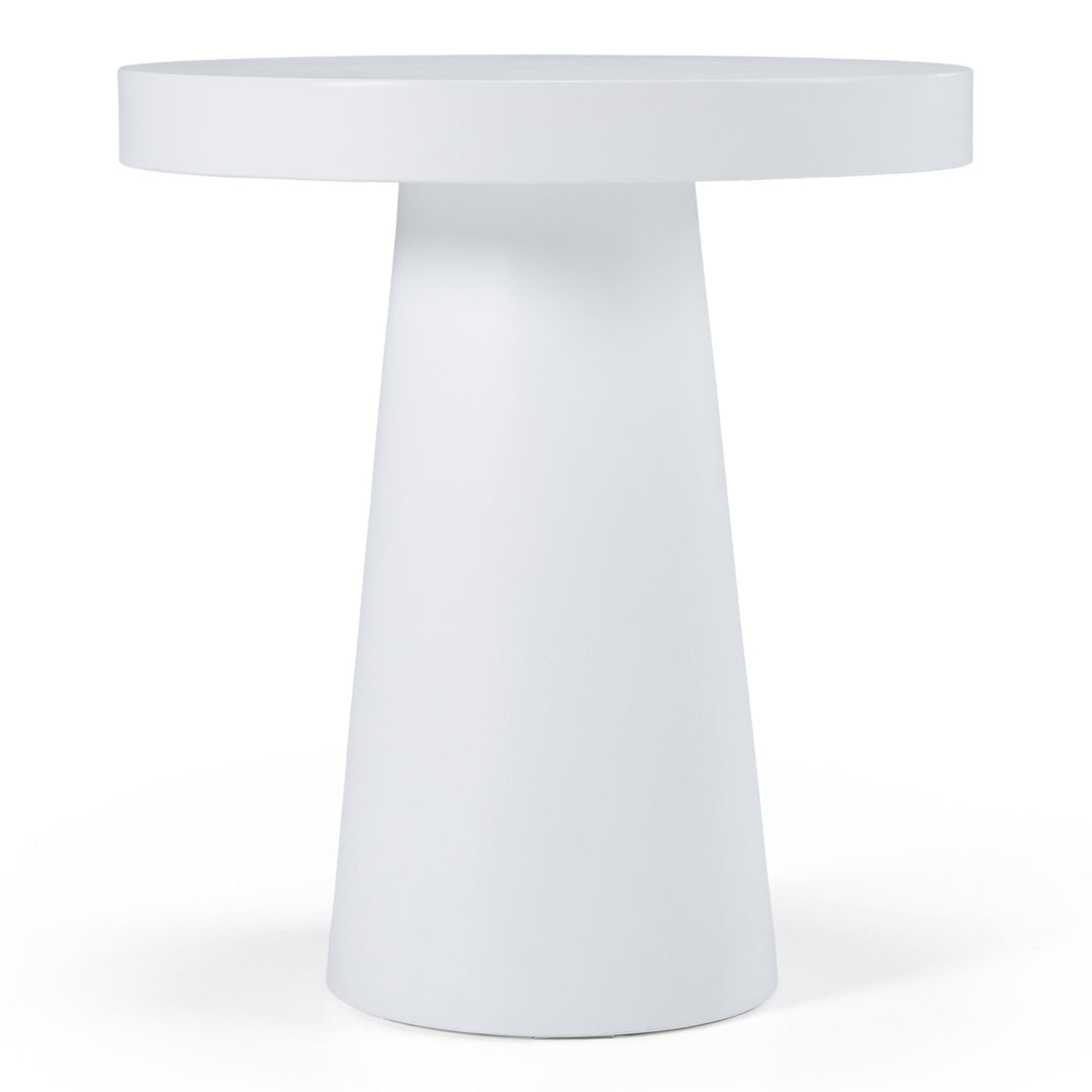 Desoto - Modern White Concrete Round End Table