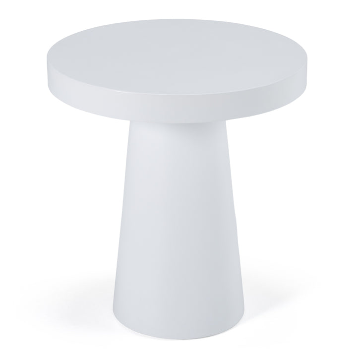 Desoto - Modern White Concrete Round End Table
