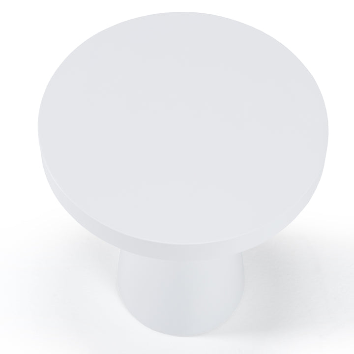 Desoto - Modern White Concrete Round End Table
