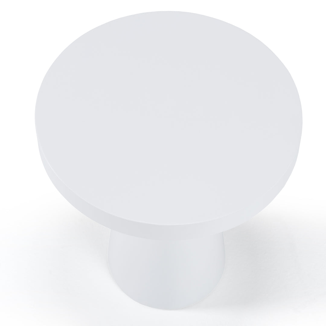 Desoto - Modern White Concrete Round End Table