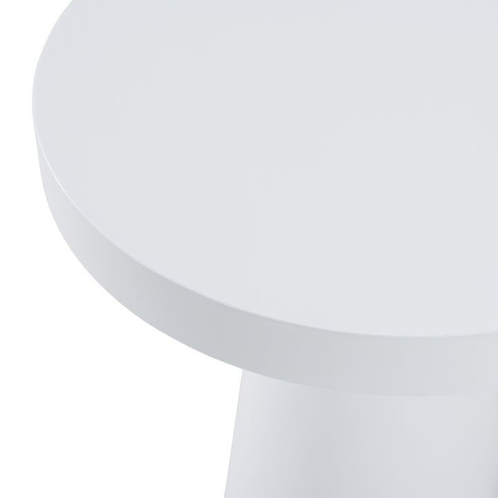 Desoto - Modern White Concrete Round End Table