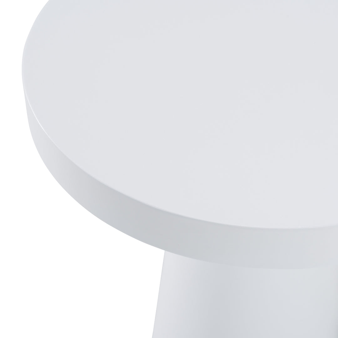 Desoto - Modern White Concrete Round End Table