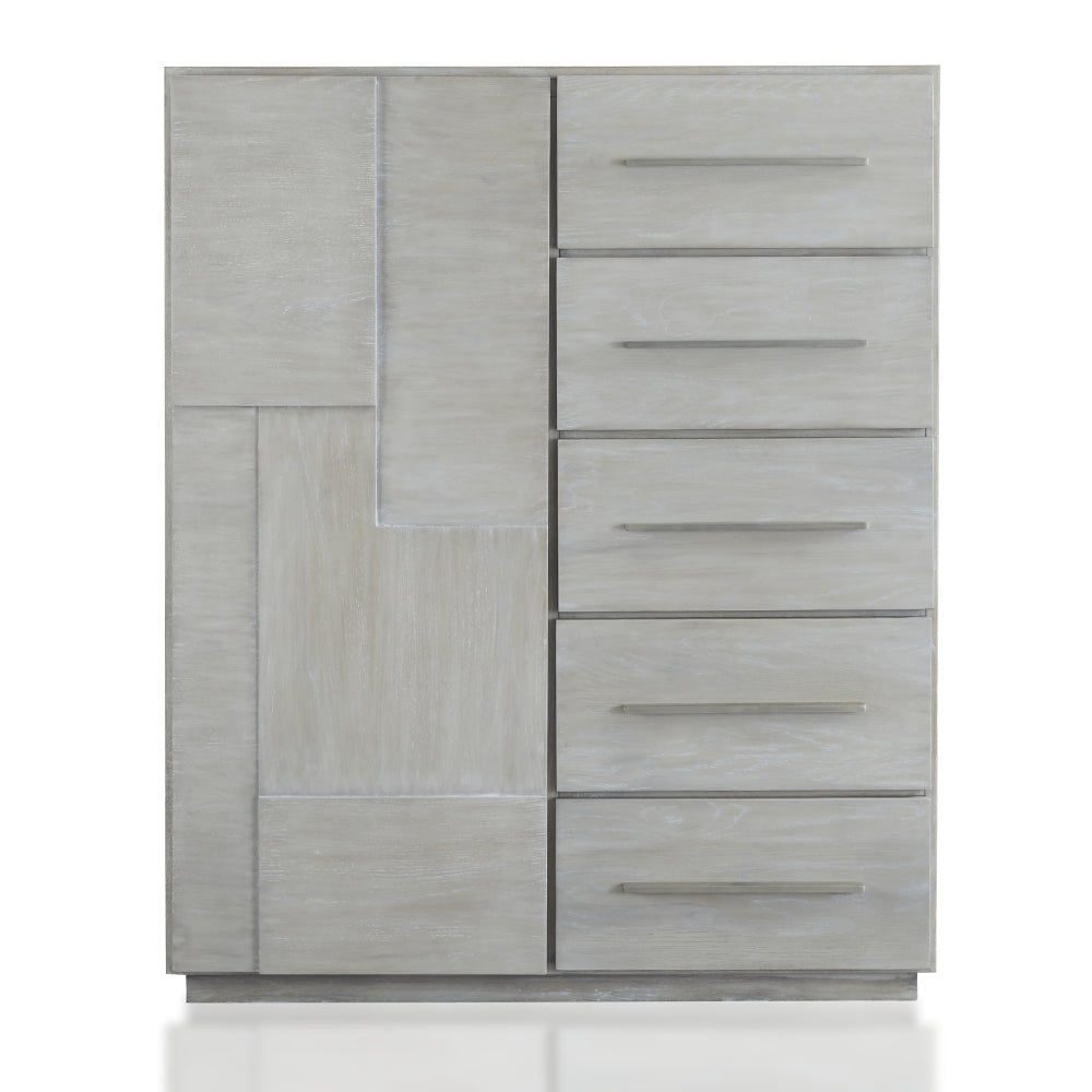 Destination Five Drawer One Door Sweater Chest in Cotton Grey Other modern furniture Contempo Furniture