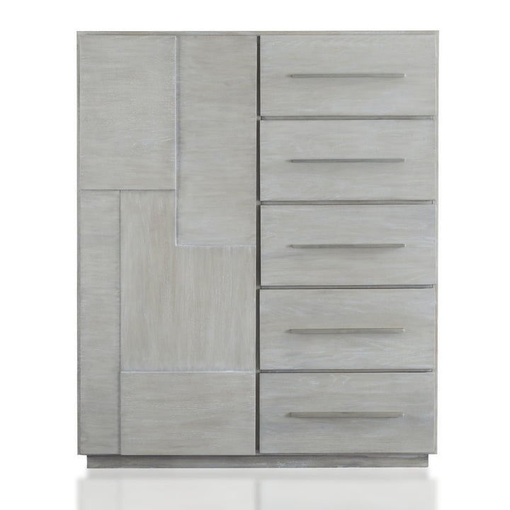 Destination Five Drawer One Door Sweater Chest in Cotton Grey Other modern furniture Contempo Furniture