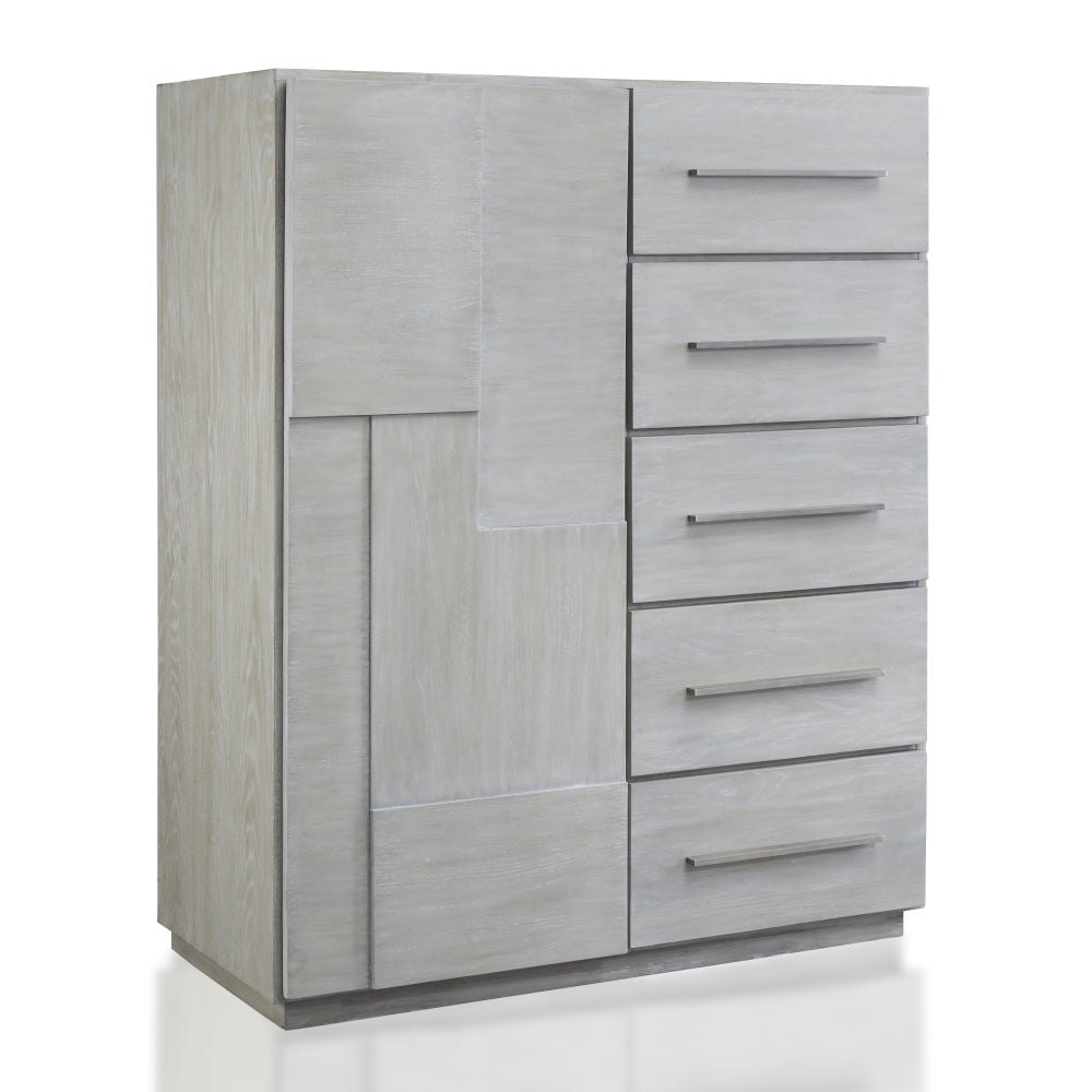 Destination Five Drawer One Door Sweater Chest in Cotton Grey Other modern furniture Contempo Furniture