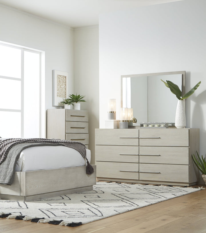 Destination Floating Glass Mirror in Cotton Grey Mirror modern furniture Contempo Furniture