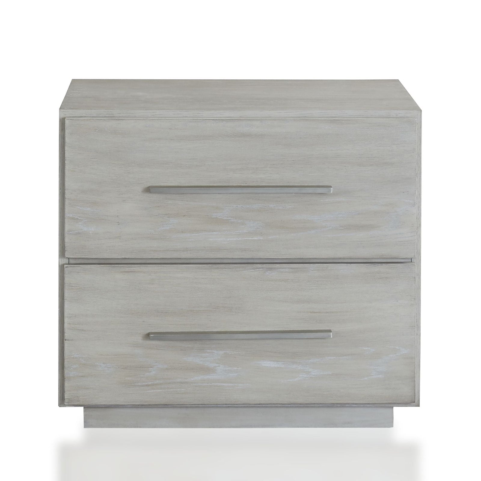 Destination Two Drawer Nightstand in Cotton Grey Nightstand modern furniture Contempo Furniture