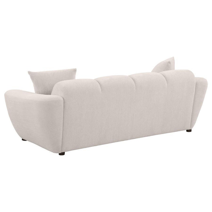 Destino - 2 Piece Chenille Splayed Arm Sofa Set - Greige Stationary Sofa &amp; Loveseat modern furniture Contempo Furniture