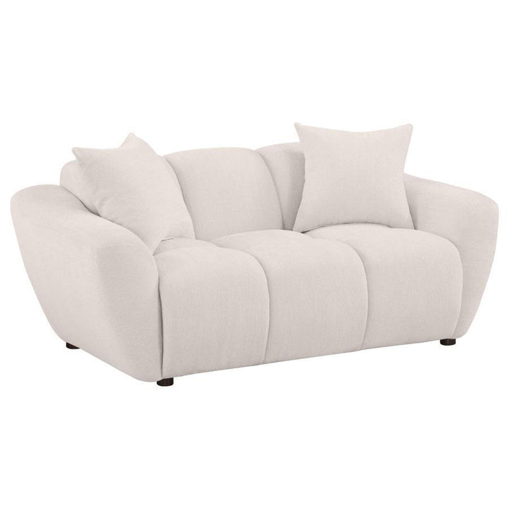 Destino - 2 Piece Chenille Splayed Arm Sofa Set - Greige Stationary Sofa &amp; Loveseat modern furniture Contempo Furniture