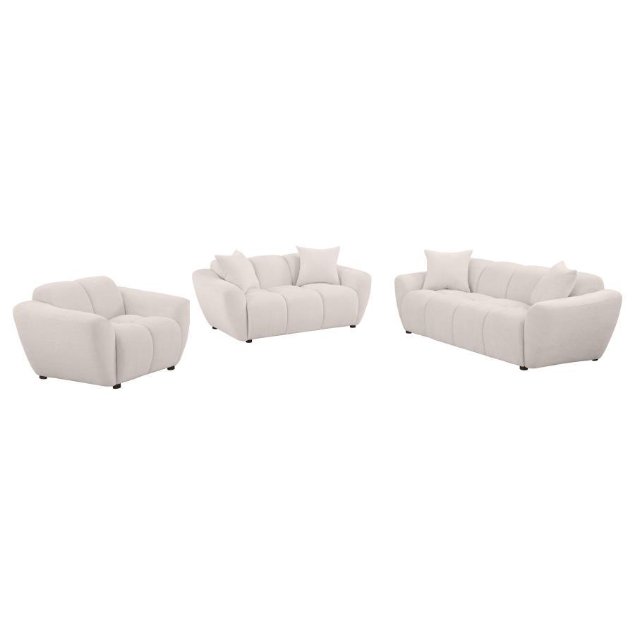 Destino - 3 Piece Chenille Splayed Arm Sofa Set - Greige 3 - Piece Living Room Set modern furniture Contempo Furniture