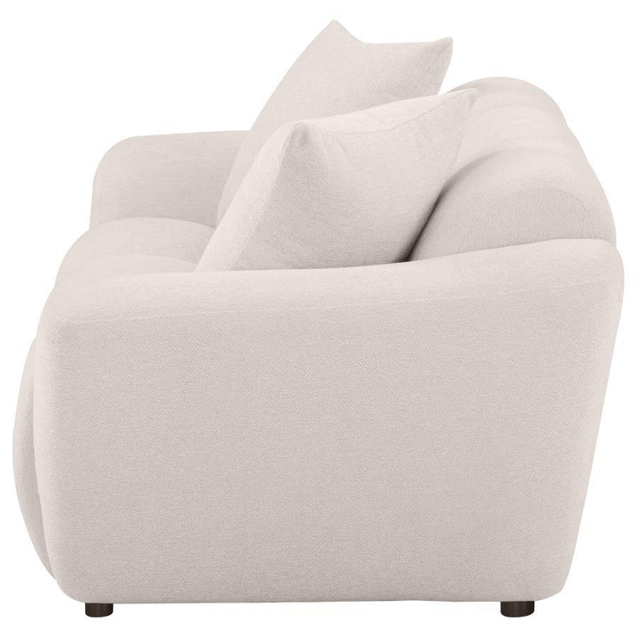 Destino - Chenille Upholstered Splayed Arm Loveseat - Greige Stationary Loveseat modern furniture Contempo Furniture