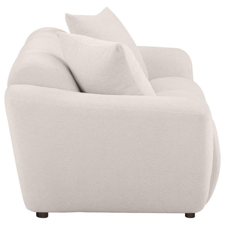 Destino - Chenille Upholstered Splayed Arm Loveseat - Greige Stationary Loveseat modern furniture Contempo Furniture