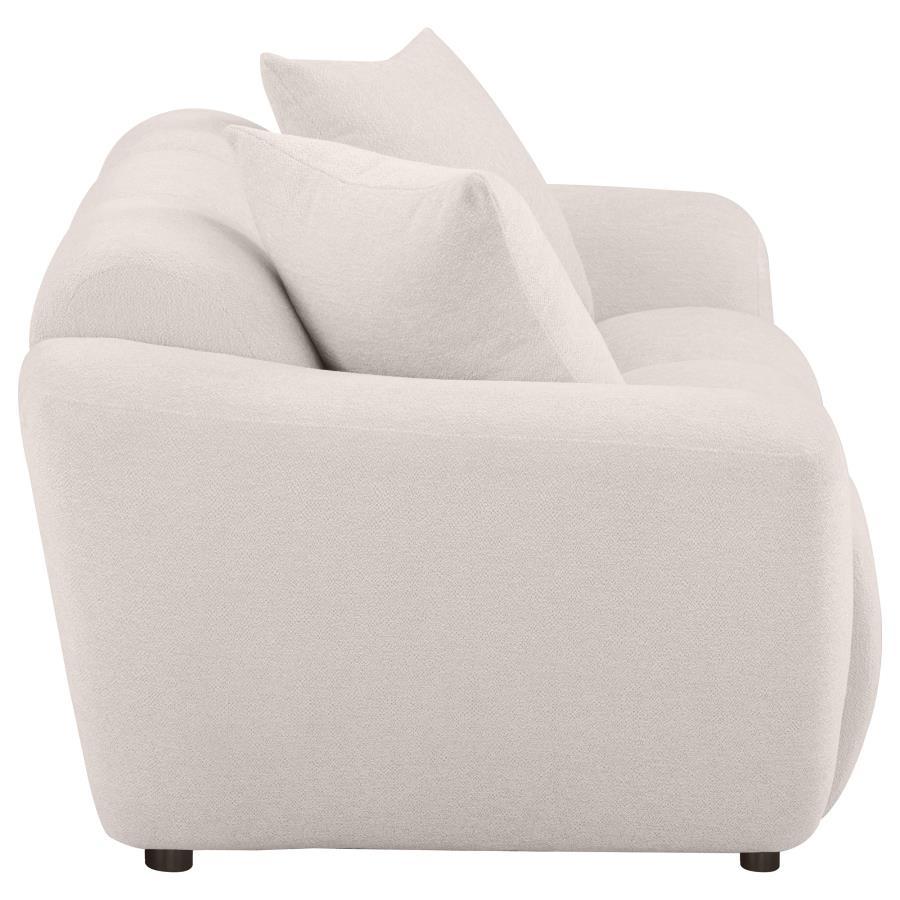 Destino - Chenille Upholstered Splayed Arm Loveseat - Greige Stationary Loveseat modern furniture Contempo Furniture