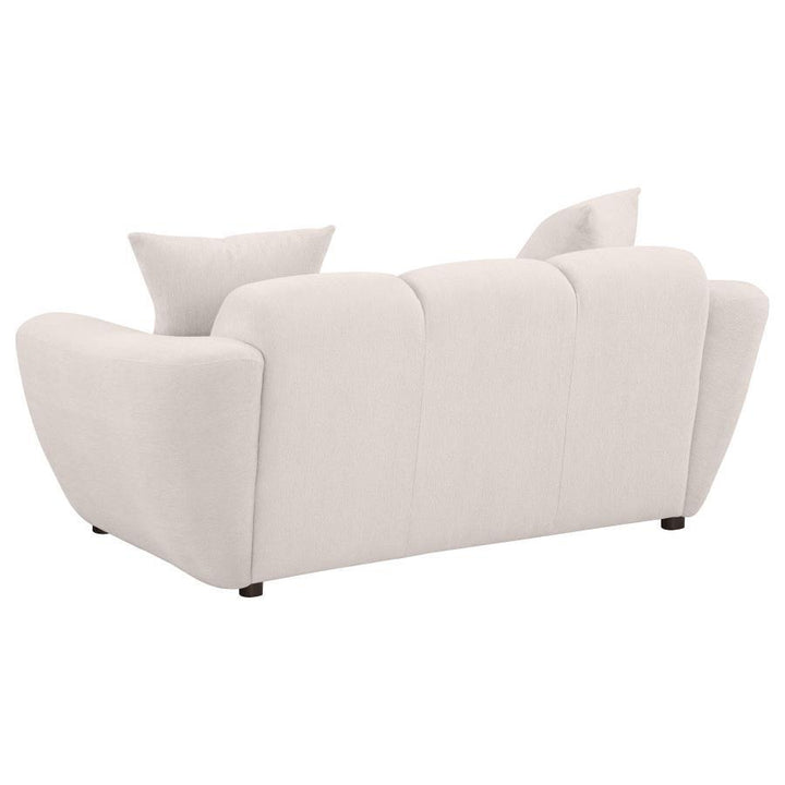 Destino - Chenille Upholstered Splayed Arm Loveseat - Greige Stationary Loveseat modern furniture Contempo Furniture