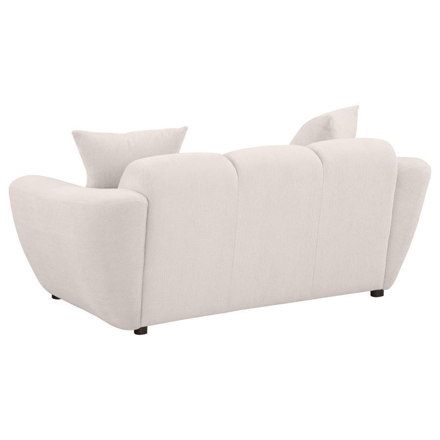 Destino - Chenille Upholstered Splayed Arm Loveseat - Greige Stationary Loveseat modern furniture Contempo Furniture
