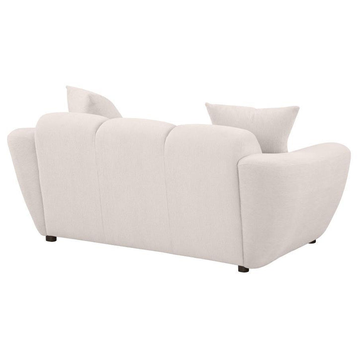 Destino - Chenille Upholstered Splayed Arm Loveseat - Greige Stationary Loveseat modern furniture Contempo Furniture
