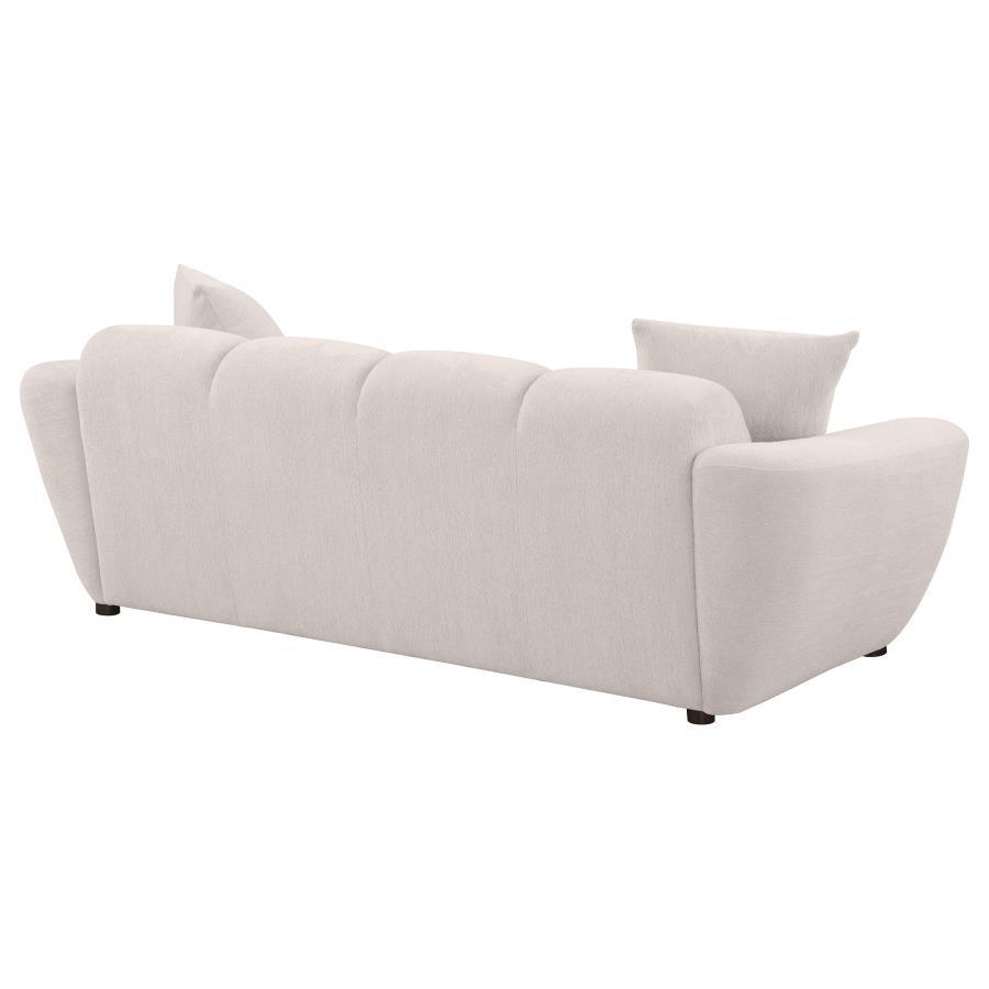 Destino - Chenille Upholstered Splayed Arm Sofa - Greige Stationary Sofa modern furniture Contempo Furniture