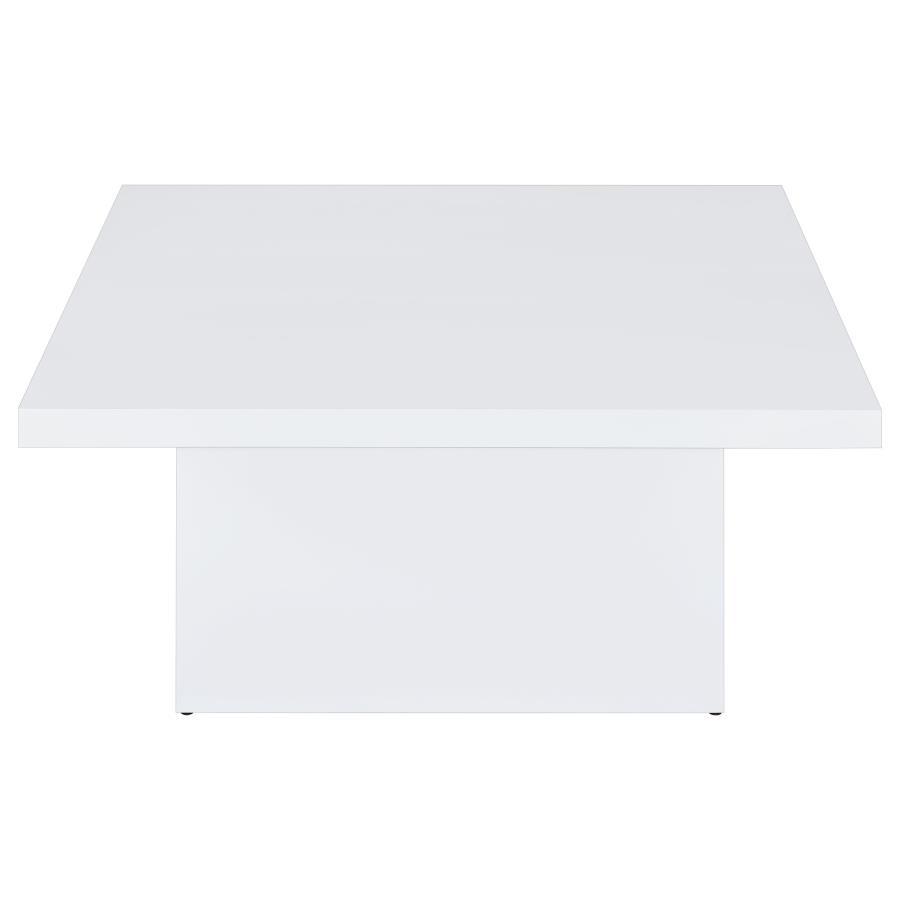 Devar - 2 Piece Square Coffee End Table Set - White High Gloss Table Set modern furniture Contempo Furniture