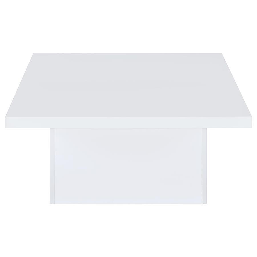 Devar - 2 Piece Square Coffee End Table Set - White High Gloss Table Set modern furniture Contempo Furniture