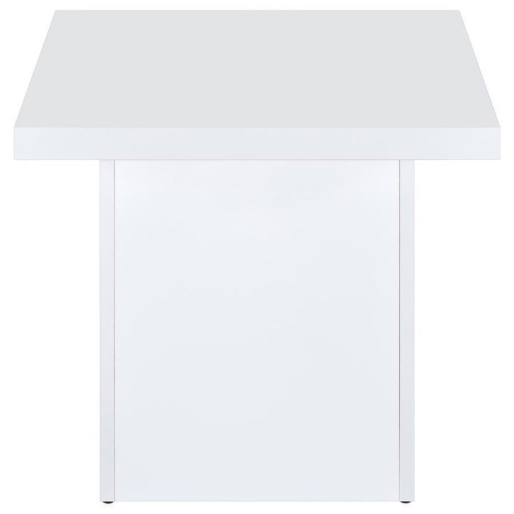 Devar - 2 Piece Square Coffee End Table Set - White High Gloss Table Set modern furniture Contempo Furniture