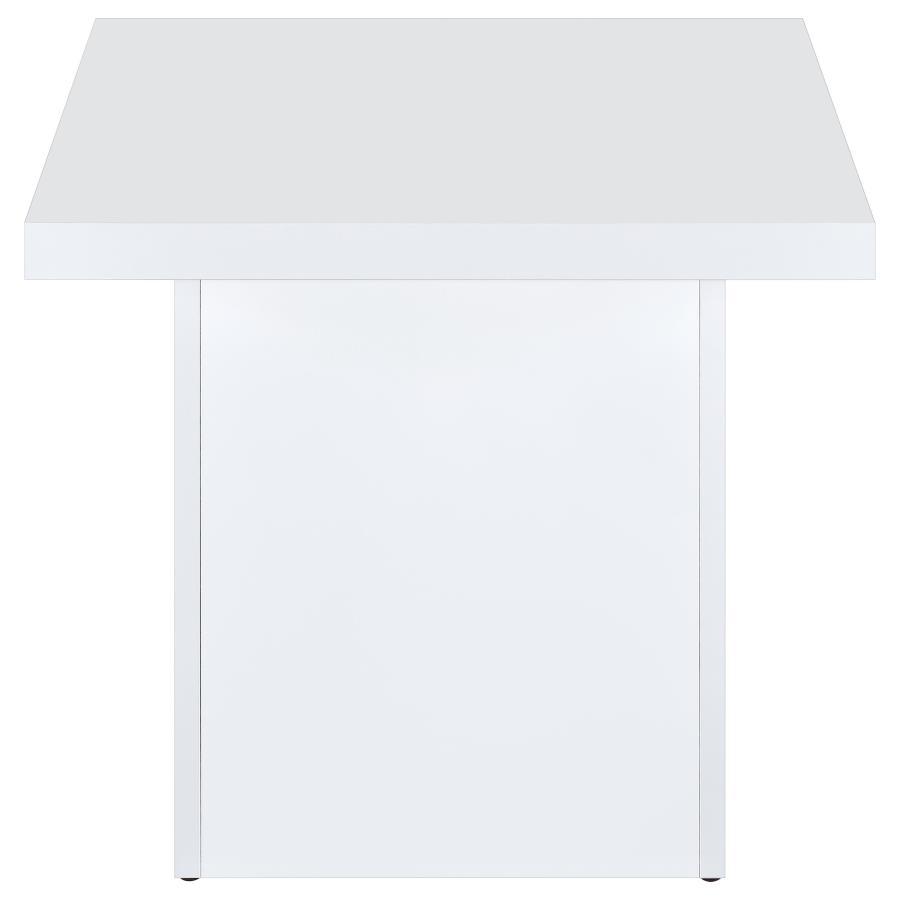 Devar - 2 Piece Square Coffee End Table Set - White High Gloss Table Set modern furniture Contempo Furniture