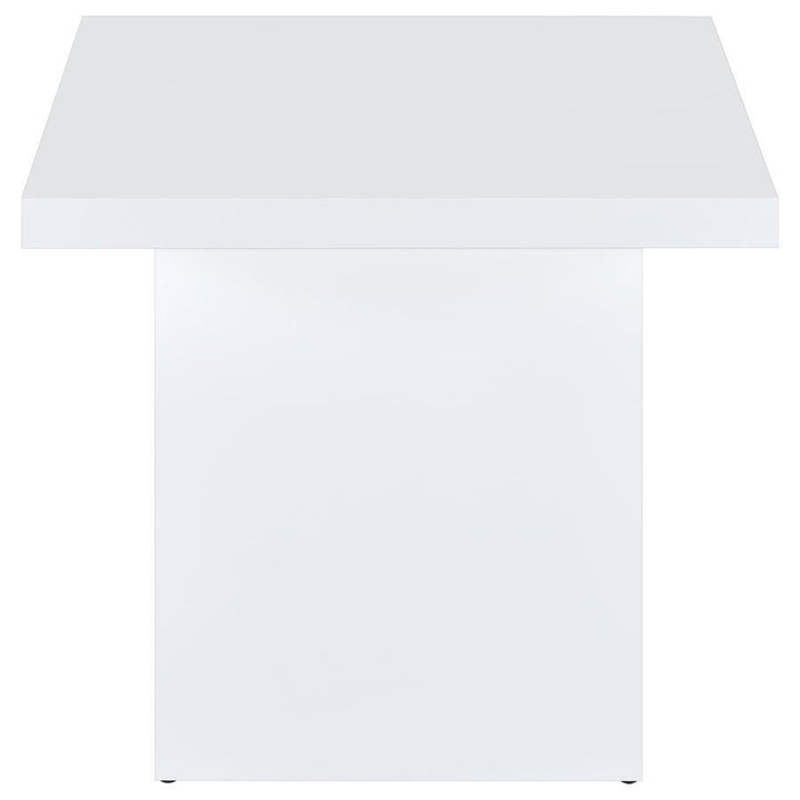 Devar - 2 Piece Square Coffee End Table Set - White High Gloss Table Set modern furniture Contempo Furniture