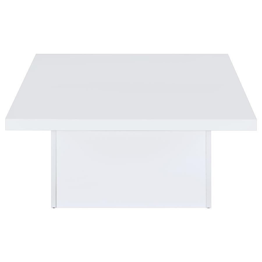 Devar - 2 Piece Square Coffee End Table Set - White High Gloss Table Set modern furniture Contempo Furniture