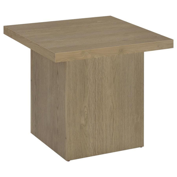 Devar - 3 Piece Square Cocktail Coffee End Table Set - Latte Table Set modern furniture Contempo Furniture