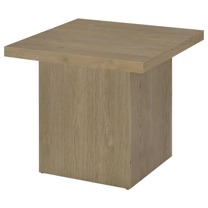 Devar - 3 Piece Square Cocktail Coffee End Table Set - Latte Table Set modern furniture Contempo Furniture