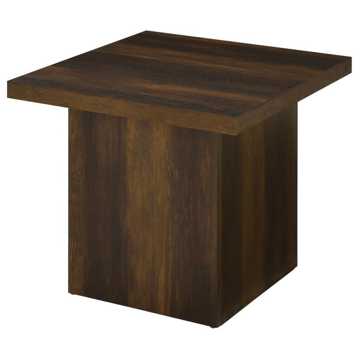 Devar - 3 Piece Square Coffee And End Table Set - Dark Pine Table Set modern furniture Contempo Furniture