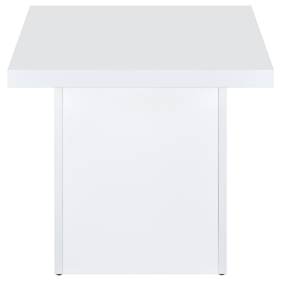 Devar - 3 Piece Square Coffee End Table Set - White High Gloss Table Set modern furniture Contempo Furniture