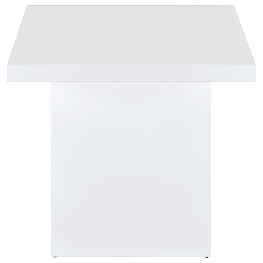 Devar - 3 Piece Square Coffee End Table Set - White High Gloss Table Set modern furniture Contempo Furniture