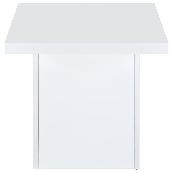 Devar - 3 Piece Square Coffee End Table Set - White High Gloss Table Set modern furniture Contempo Furniture