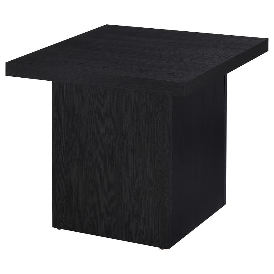 Devar - Square Engineered Laminate End Side Table - Black End Table modern furniture Contempo Furniture