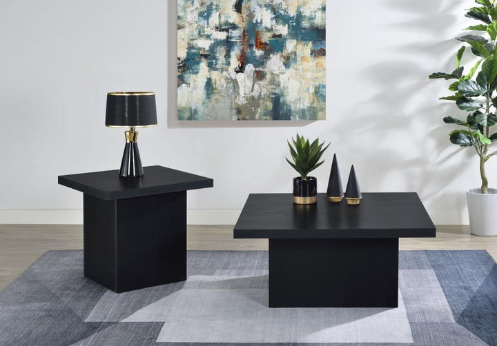Devar - Square Engineered Wood Cocktail Coffee Table - Black Coffee Table modern furniture Contempo Furniture