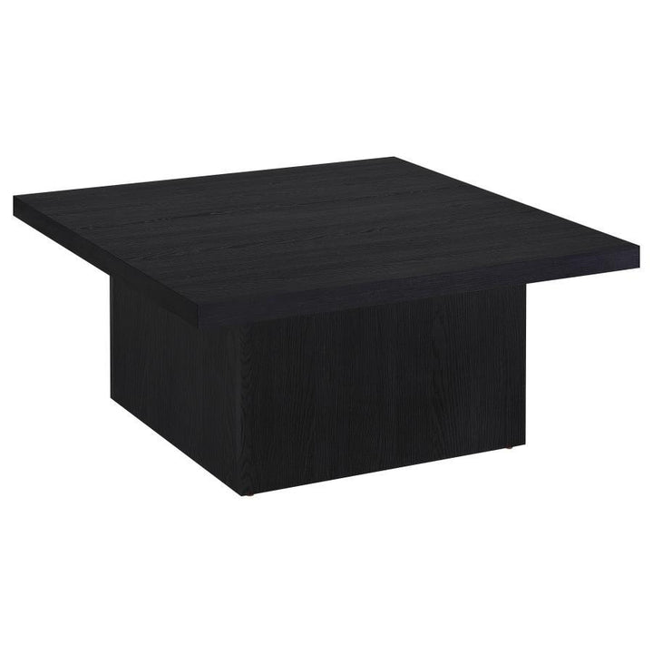 Devar - Square Engineered Wood Cocktail Coffee Table - Black Coffee Table modern furniture Contempo Furniture