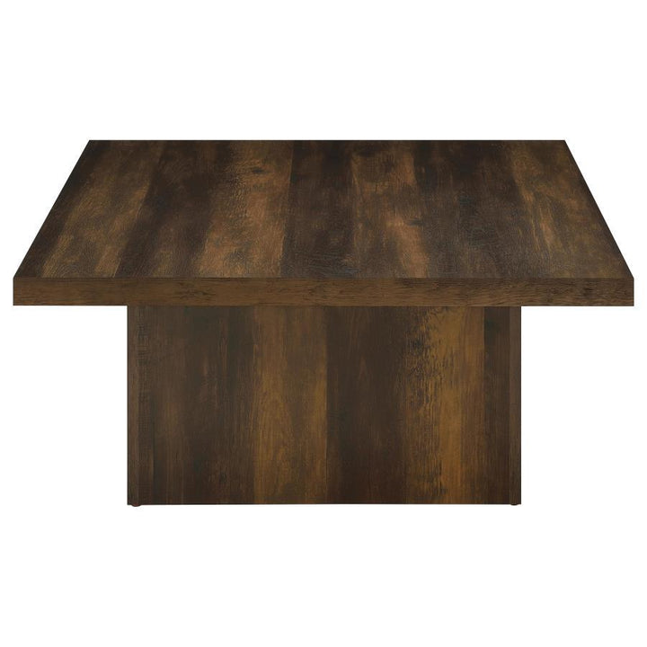 Devar - Square Engineered Wood Cocktail Coffee Table - Dark Pine Coffee Table modern furniture Contempo Furniture